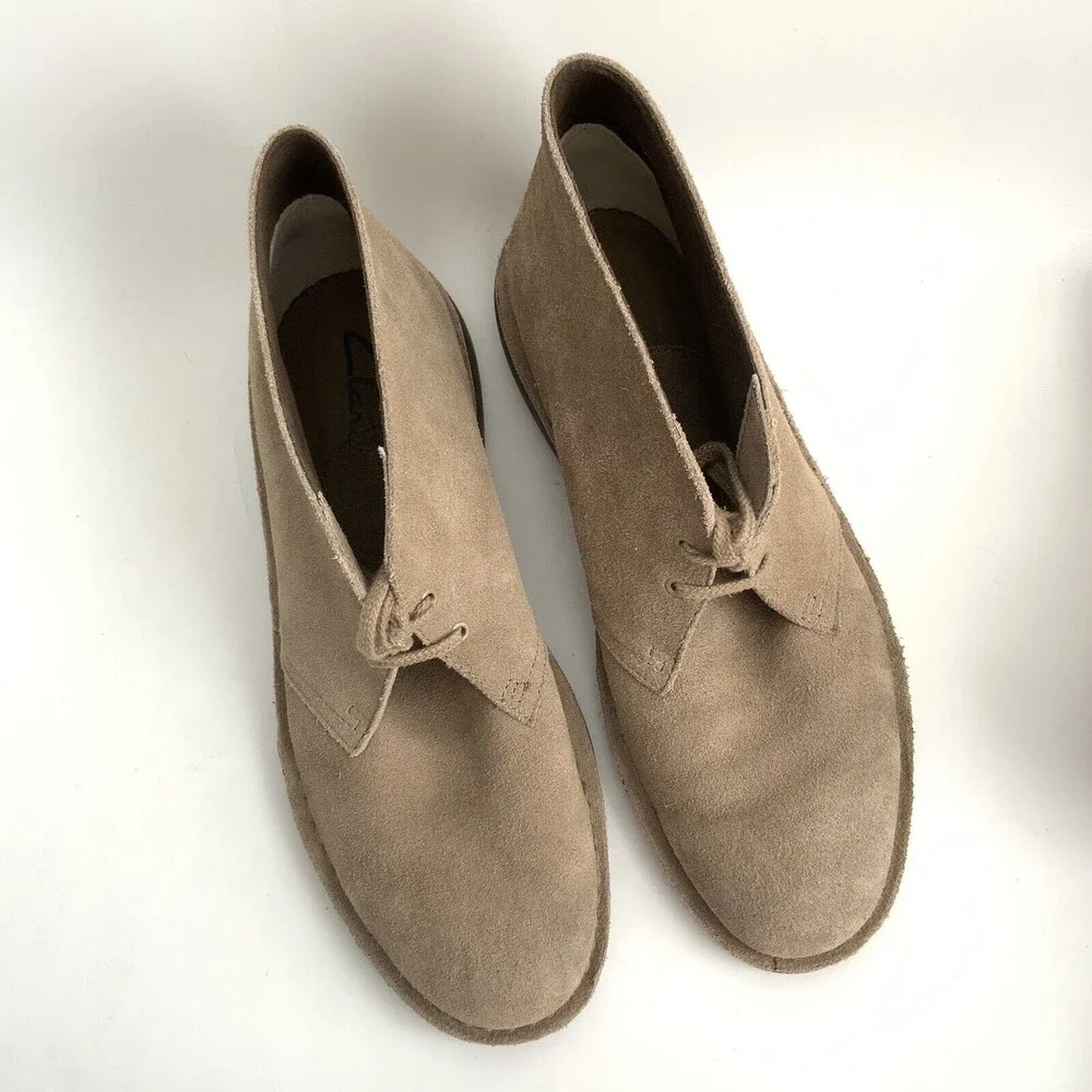 Clarks Leather Lace-up Boots Men Tan 10.5